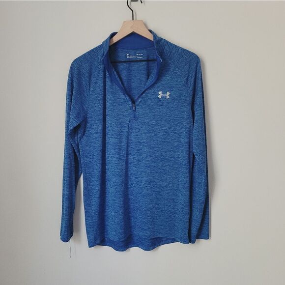 Under Armour Quarter Zip Long Sleeve in Blue Size Small - Picture 1 of 4
